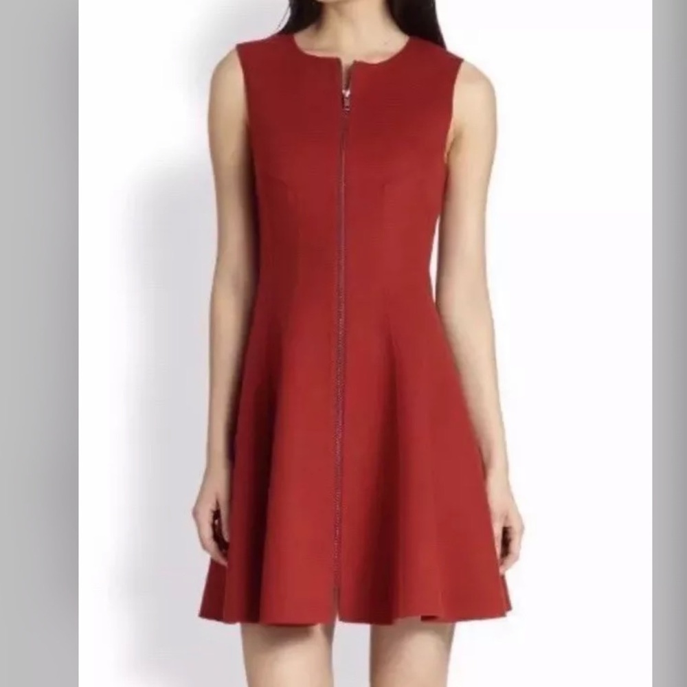 THEORY Bobbi Wool Zip Up Sleeveless Dress